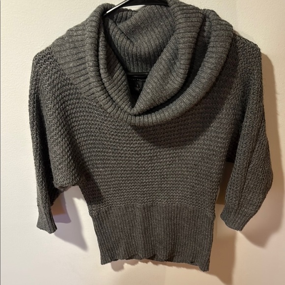 Women’s Cozy Gray Cowl Neck quarter sleeve Sweater - Picture 3 of 5